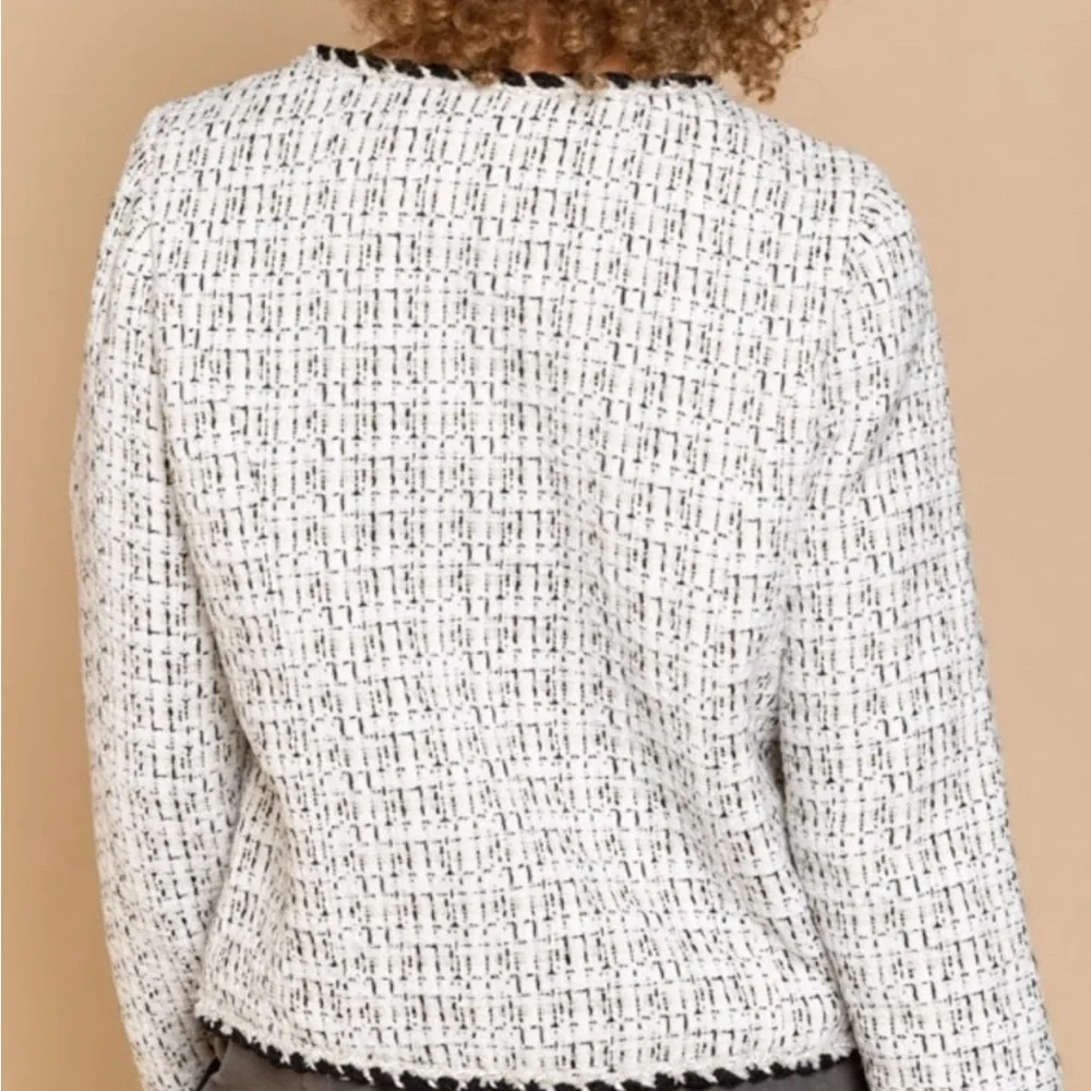 P24 Sale 🥳POL Chic White and Black Tweed Jacket - Picture 3 of 3